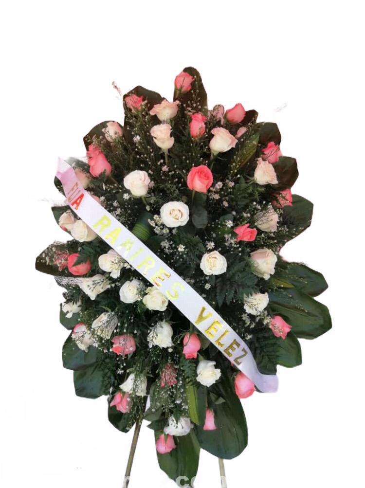 Corona Fúnebre Color Rosada