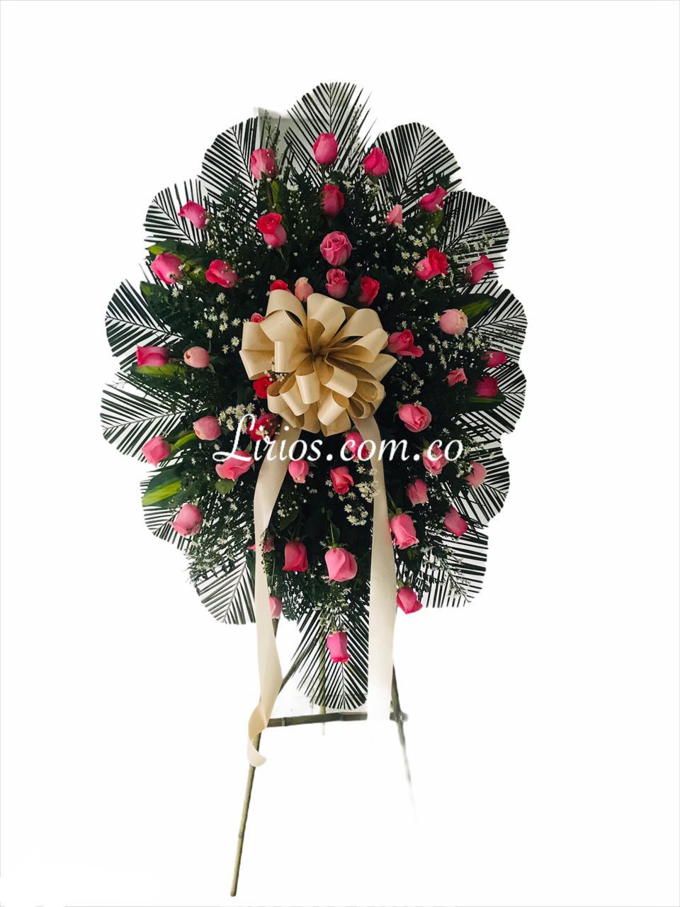 Corona Fúnebre Rosada