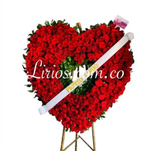 Pedestal Fúnebre Corazón Rojo, ramos funebres coronas funebres flores funeral