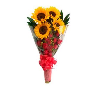 Bouquet Rosas y Girasoles
