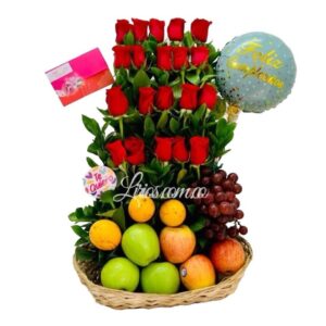 Hermoso Ramo de Flores con Frutas en Cali