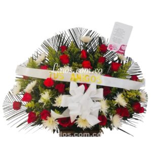 Abanico Crisantemo Flores Rojas