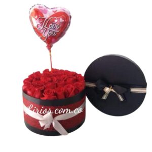 Arreglo redondo en caja con rosas domicilios en cali