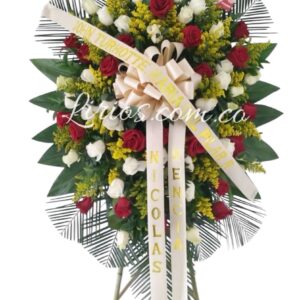 Corona Fúnebre Rosas Blancas Siempre Presente