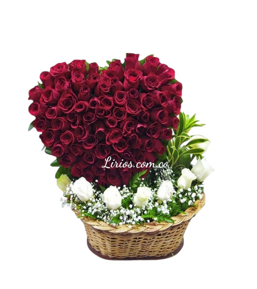 Corazón De Rosas en Floristeria Lirios Cali Sur