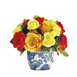 Jarrón de rosas floristerías en cali